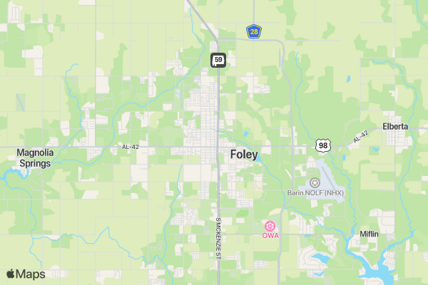 Run For Hope Foley, AL location map image