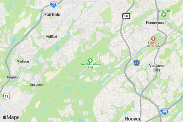 Run for Palestine Reach for Education Birmingham, AL location map image
