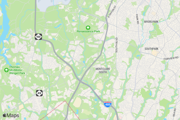 Run for Palestine Reach for Education Charlotte, NC location map image