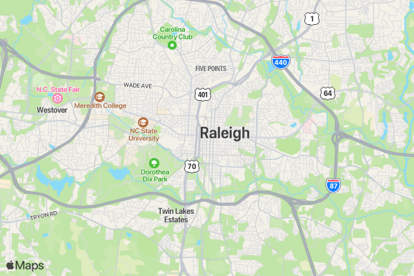 Run for Palestine Reach for Education Raleigh, NC location map image