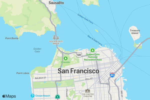 Run into the New Years 5K/10K/13.1 SAN FRANCISCO location map image