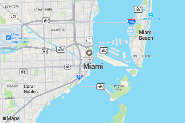 Run Miami 'The Magic City' 5K/10K/13.1 Marathon location map image