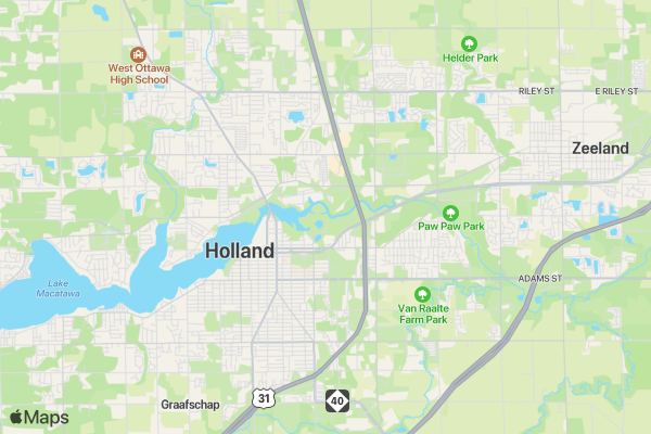 Run Of The Mill 5K - Holland location map image