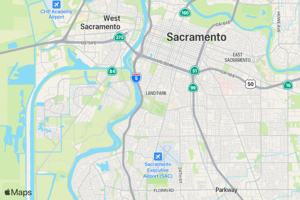 Sacramento 5k Happy Hour Run location map image