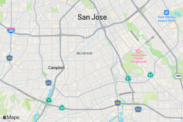 San Jose Road Rally location map image