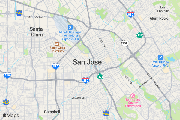 San Jose Ultimate Wine Run location map image