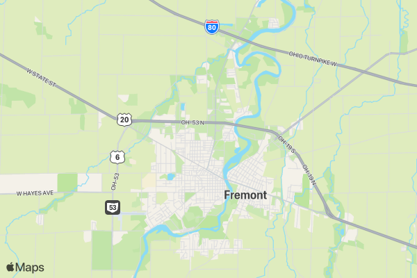 Sandusky County YMCA Indoor Sprint Triathlon location map image