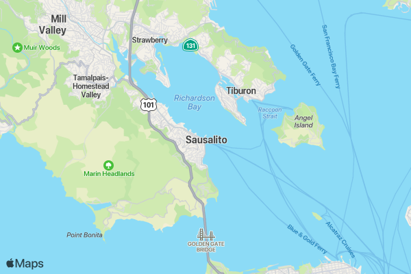 Sausalito Winterfest Jingle Bell 5K Run location map image