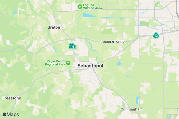 Sebastopol Solstice 5k location map image