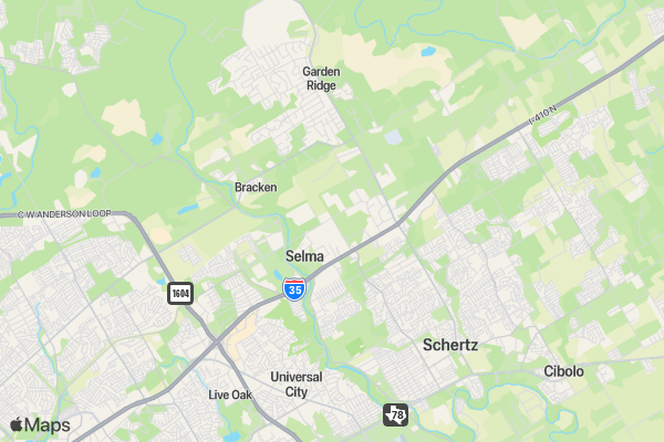 Selma / Schertz Salute to Service Members 5K location map image