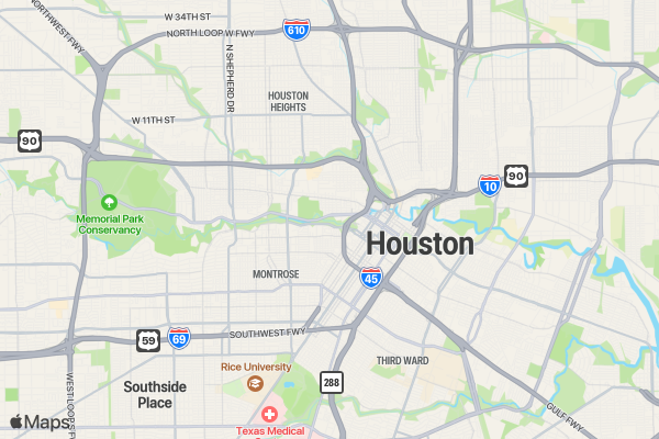 Sloth Runners Club Virtual Run HOUSTON location map image