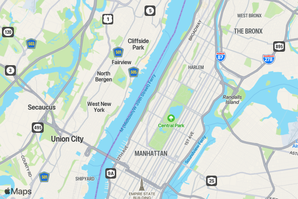 Sloth Runners Club Virtual Run NYC location map image