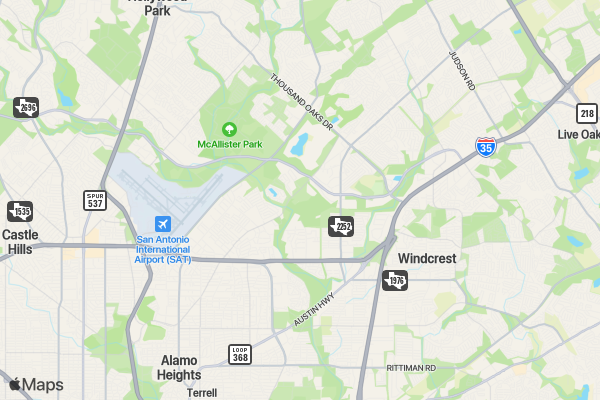 Sloth Runners Club Virtual Run SAN ANTONIO location map image