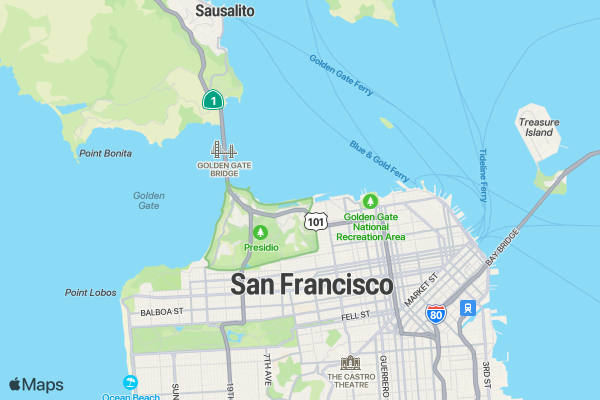 Sloth Runners Club Virtual Run SAN FRANCISCO location map image
