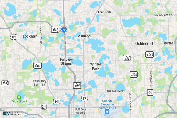 Soul Glo Winter Park Community Harvest Walk/Run  location map image