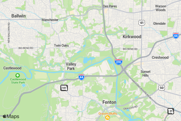 STL Open Water Sat. 8/5/17 location map image
