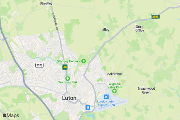 Stopsley 5 and 10 Mile Trail Race location map image
