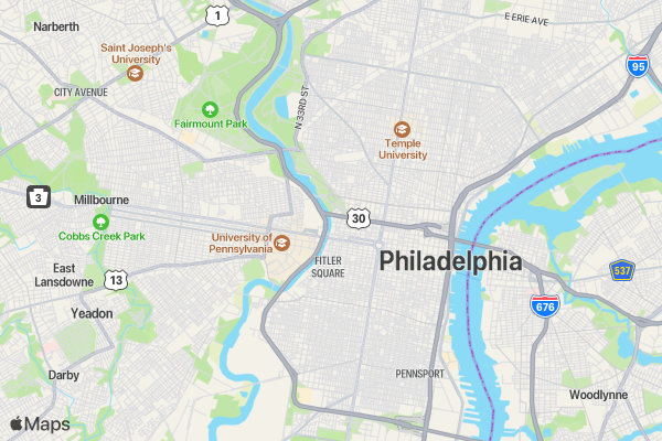 Sunset Marathon PHILADELPHIA location map image
