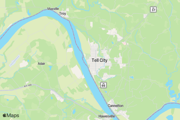 Tell City Half Marathon location map image
