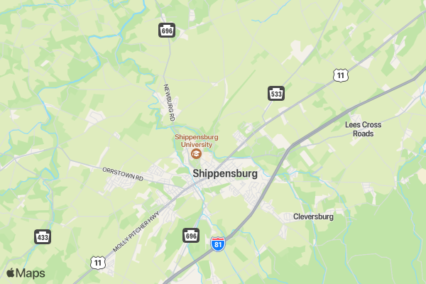 The Great Appalachian Valley Half Marathon 5K and 10K location map image
