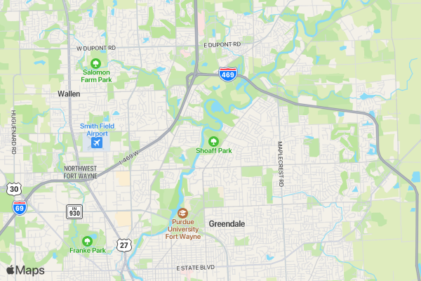The Super Run 5K - Fort Wayne, IN 2017 location map image