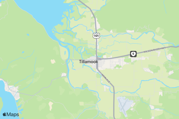 Tillamook Bay Run location map image