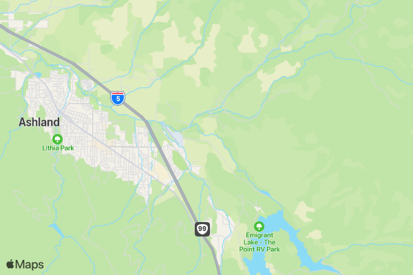 Train To Hunt Ashland, Oregon location map image