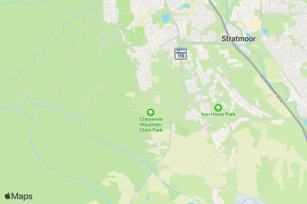 Train To Hunt Colorado Springs location map image