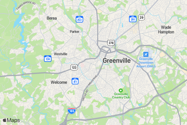 TreesGreenville Turkey Day 8K location map image