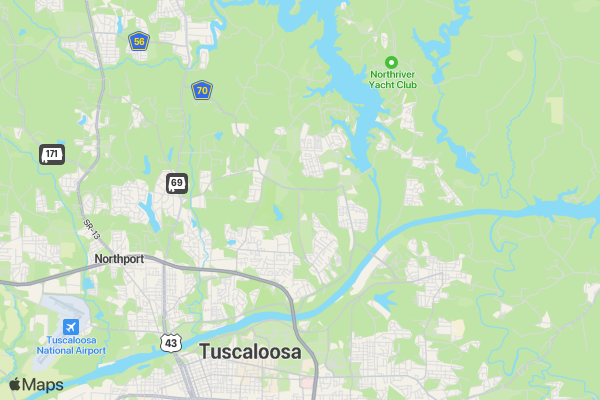 Tuscaloosa Gauntlet location map image