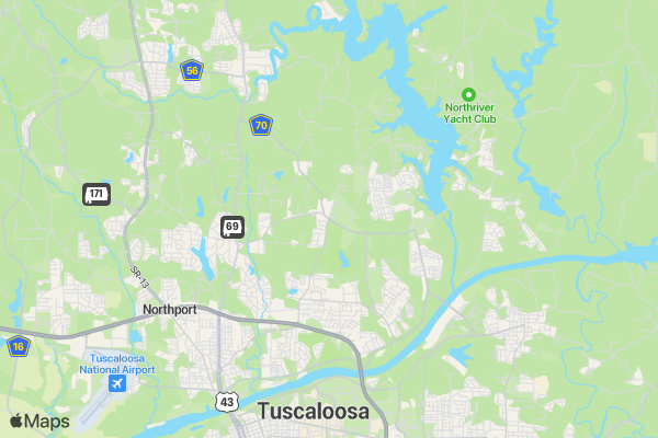 Tuscaloosa Run For Recovery location map image