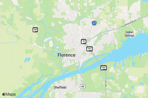 UNA Army ROTC Camo Run location map image