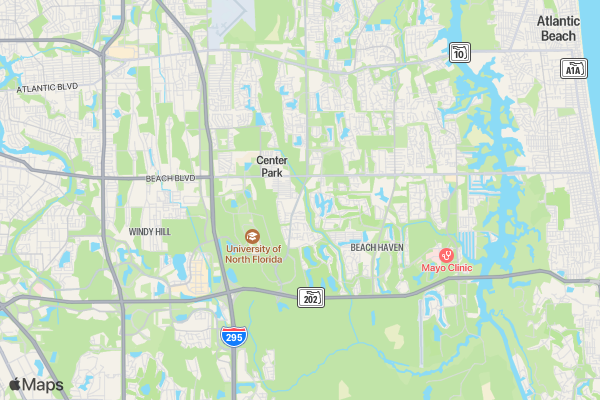 UNF SPTA 5k Run location map image