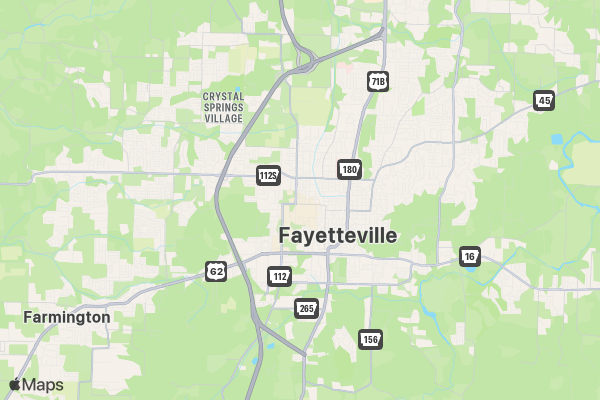 Univeristy of Arkansas Wesley 5k location map image