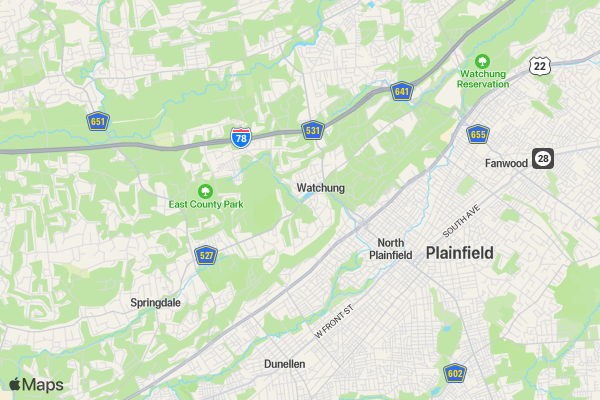 Watchung Hills Municipal Alliance Great Pumpkin 5K location map image