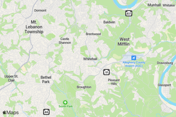 Whitehall 5K location map image