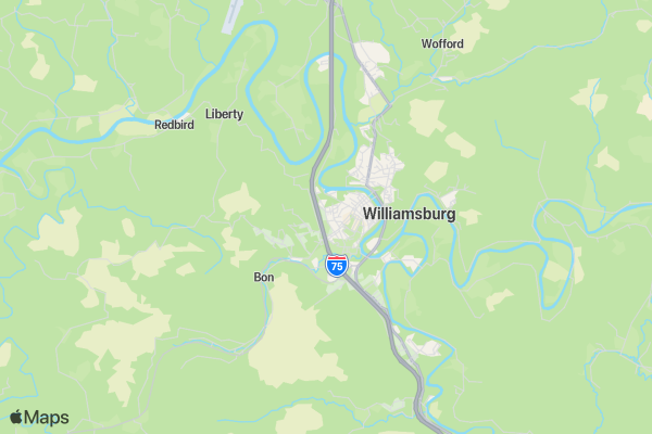 Williamsburg Health & Rehab Rack Run 5K location map image