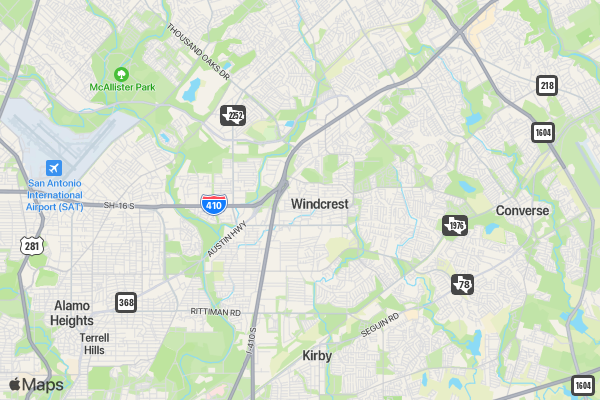 Windcrest Triathlon location map image