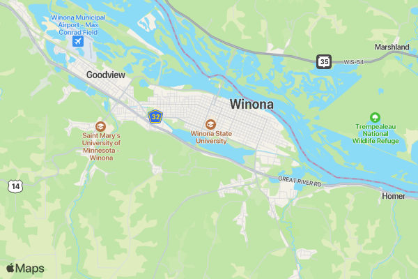 Winona BK5K location map image