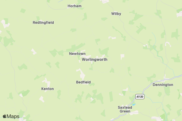 WorlingworthFUNRUN location map image
