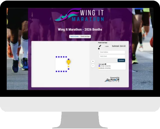 race booth online sales invoicing expo maps