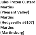 Jules Frozen Custard Martins Martins Martins logo